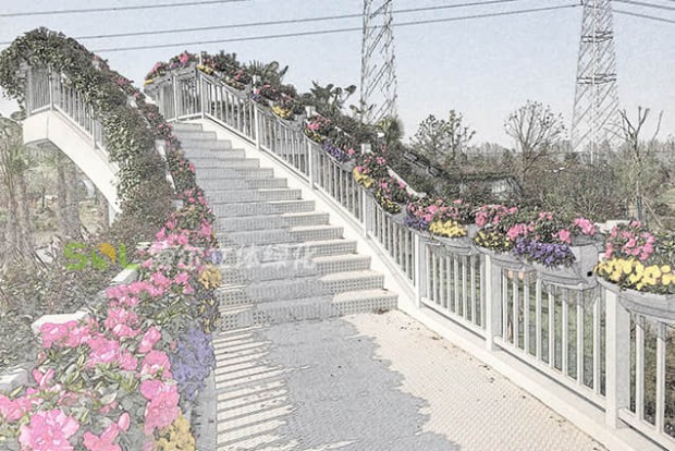 人行天桥绿化景观设计效果图